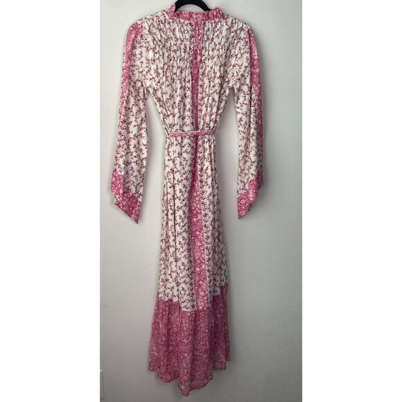 D'Ascoli Maxi Dress Serenity Kaftan Style Fuschia Floral Sz Sm Bohemian - Picture 9 of 11